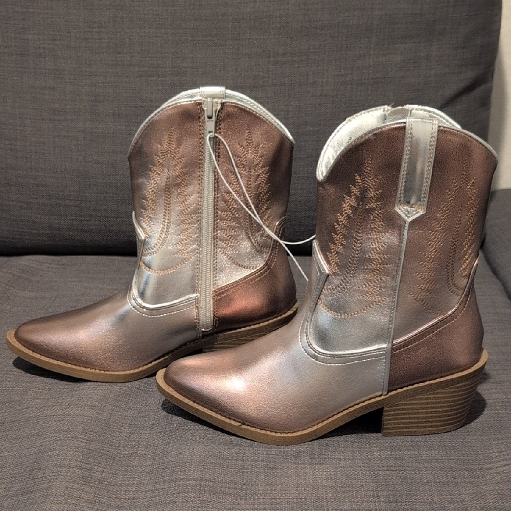 Steve Madden Kids' Western Metallic Boot Size 5